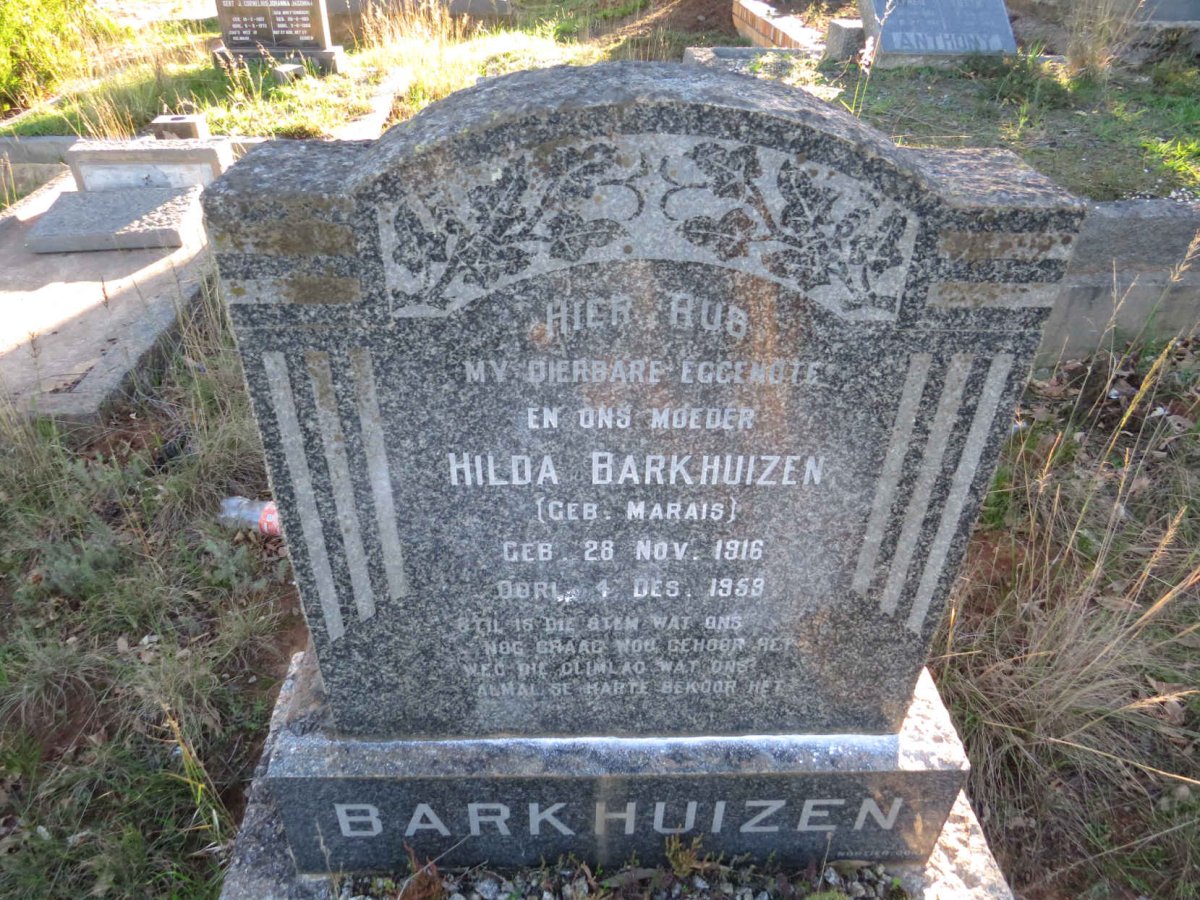 BARKHUIZEN Hilda nee MARAIS 1916-1958