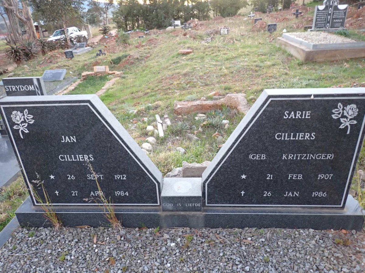 CELLIERS Jan 1912-1984 & Sarie KRITZINGER 1907-1986