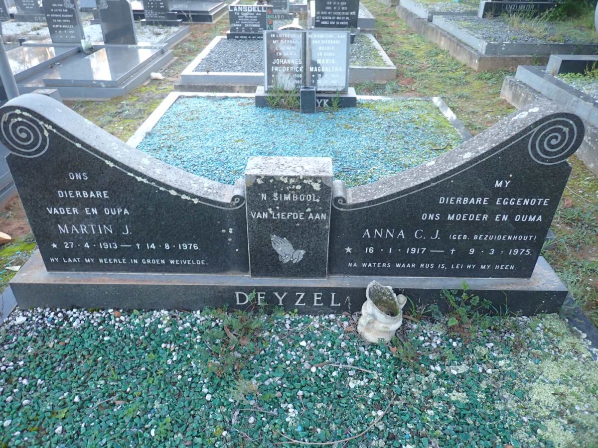 DEYZEL Martin J. 1913-1976 & Anna C.J. BEZUIDENHOUT 1917-1975