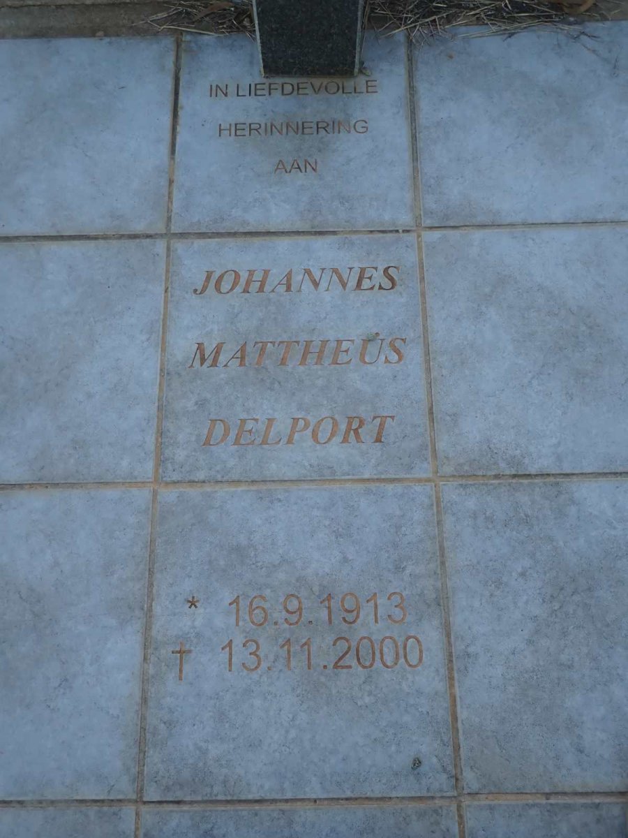 DELPORT Johannes Mattheus 1913-2000