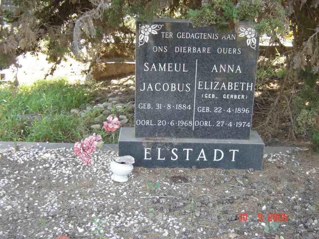 ELSTADT Sameul Jacobus 1884-1968 &amp; Anna Elizabeth GERBER 1896-1974
