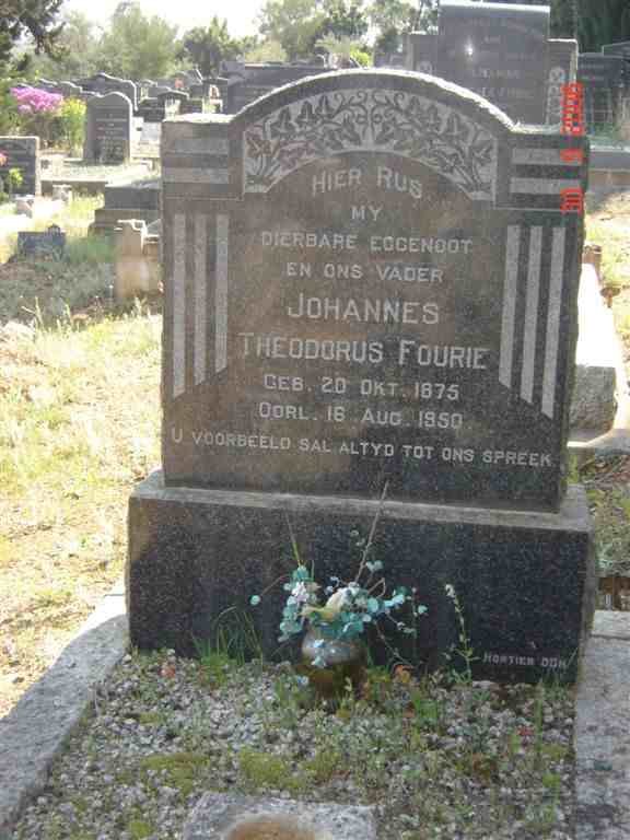 FOURIE Johannes Theodorus 1875-1950