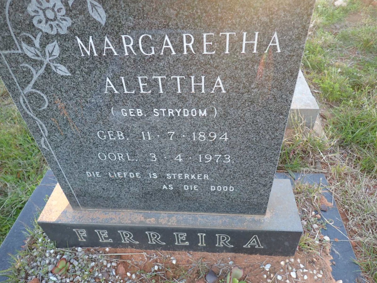 FERREIRA Margaretha Aletta nee STRYDOM 1894-1973