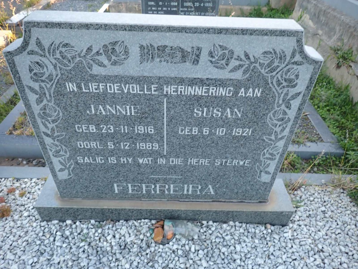 FERREIRA Jannie 1916-1989 & Susan 1921-