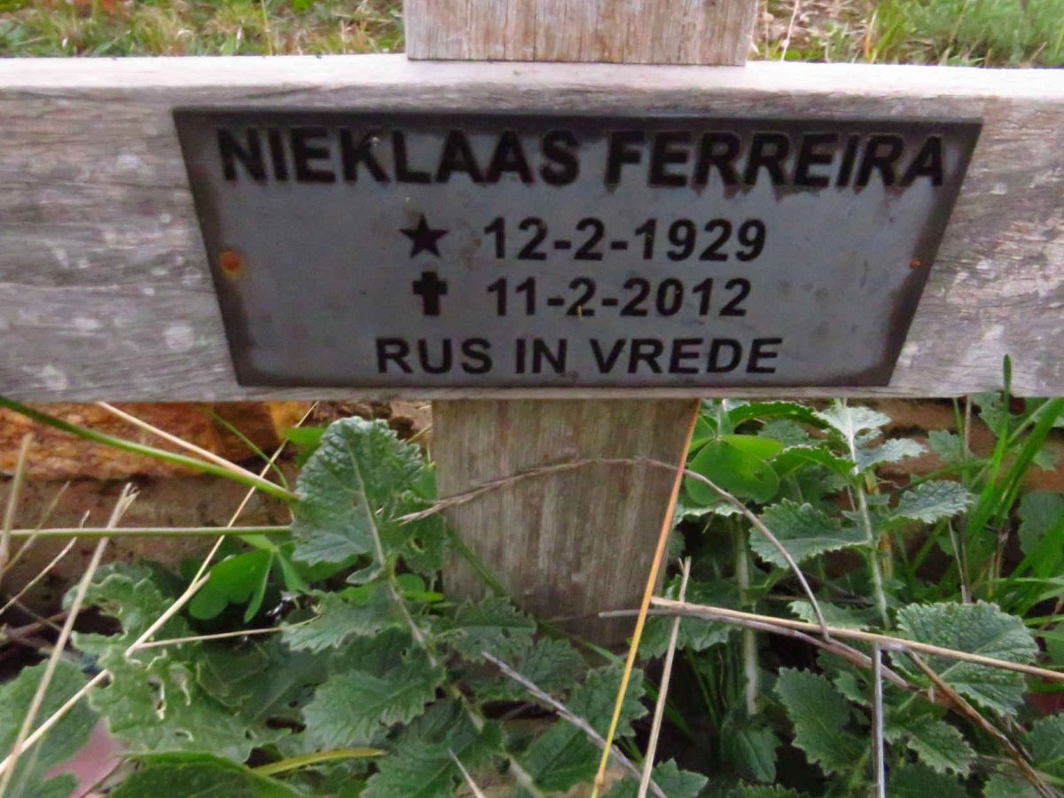 FERREIRA Nieklaas 1929-2012