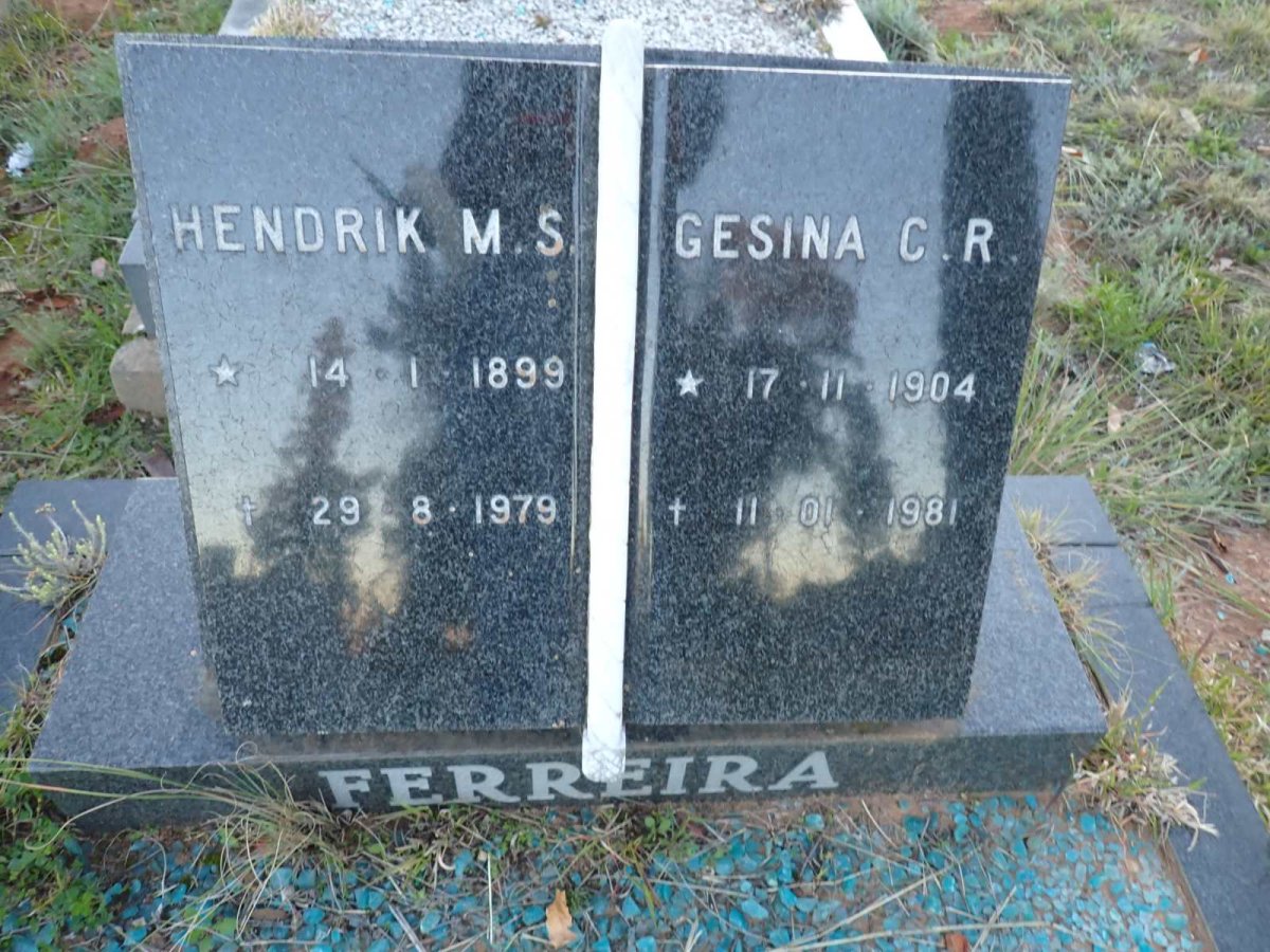 FERREIRA Hendrik M.S. 1899-1979 & Gesina C.R. 1904-1981