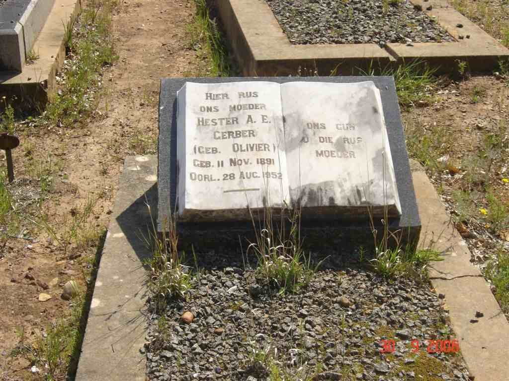 GERBER Hester A.E. nee OLIVIER 1891-1952