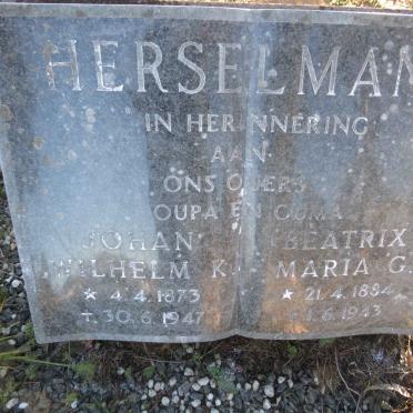 HERSELMAN Johan Wilhelm K. 1873-1947 & Beatrix Maria G. 1884-1943