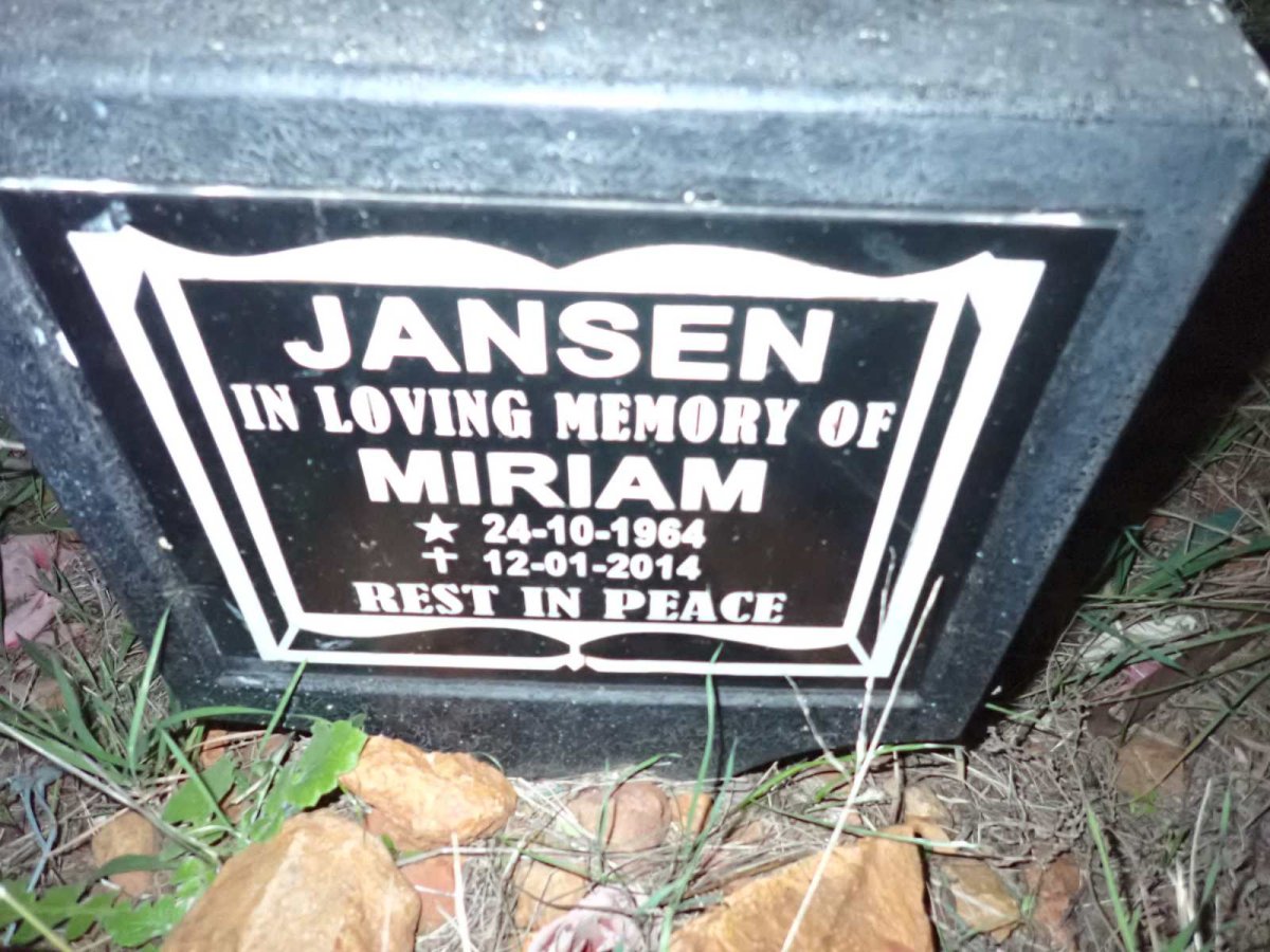 JANSEN Miriam 1964-2014