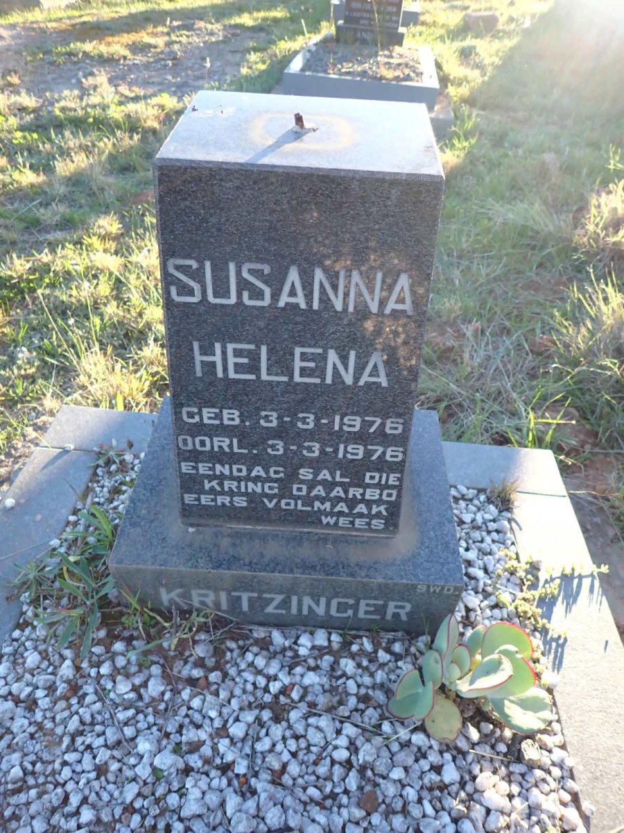 KRITZINGER Susanna Helena 1976-1976