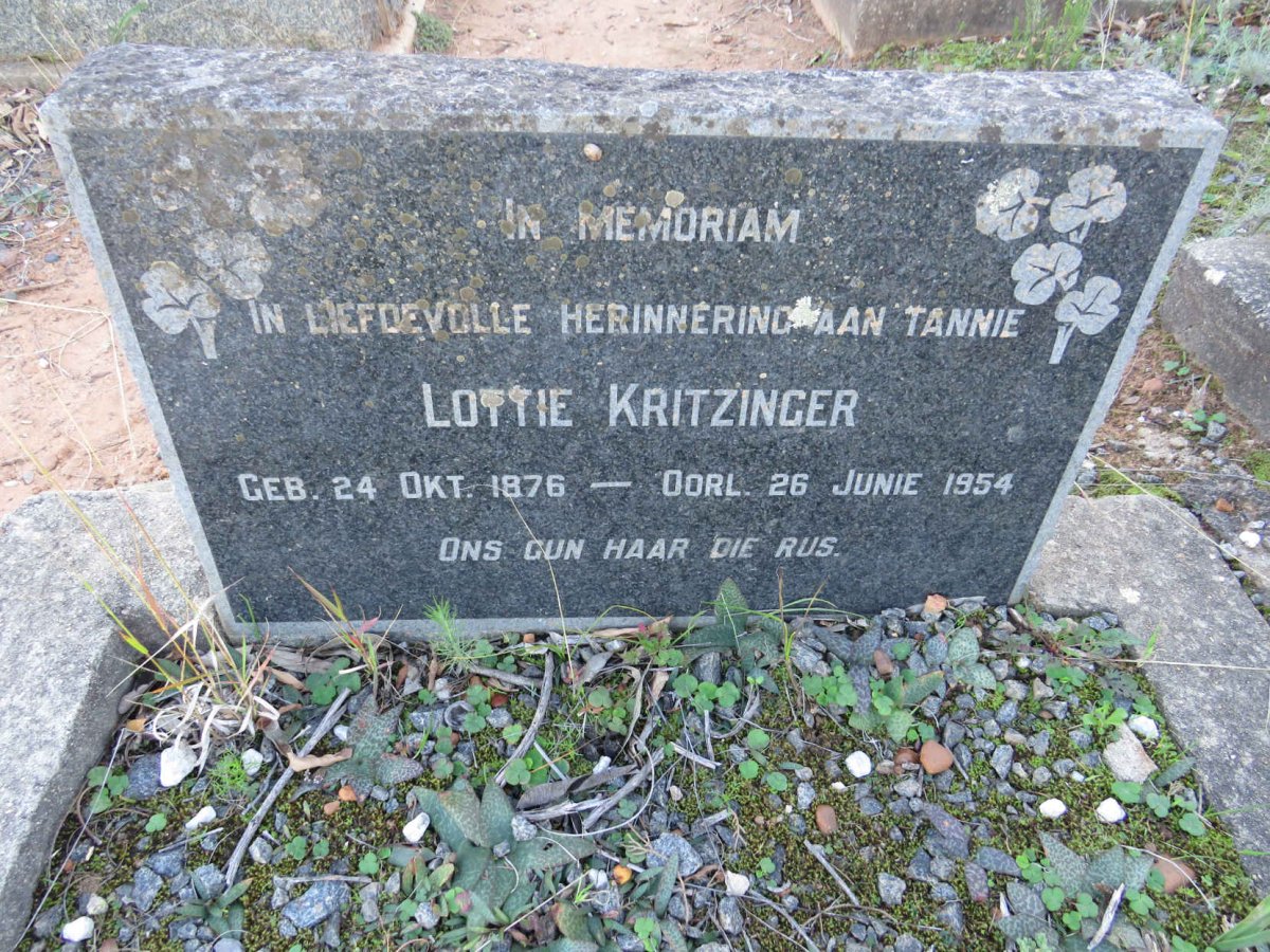 KRITZINGER Lottie 1876-1954