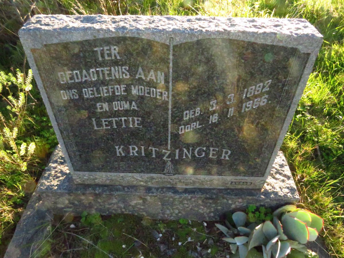 KRITZINGER Lettie 1882-1966