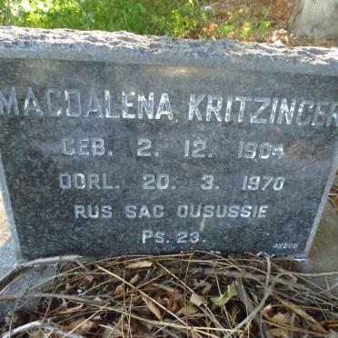 KRITZINGER Magdalena 1904-1970