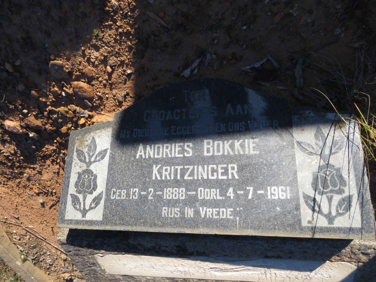 KRITZINGER Andries 1888-1961