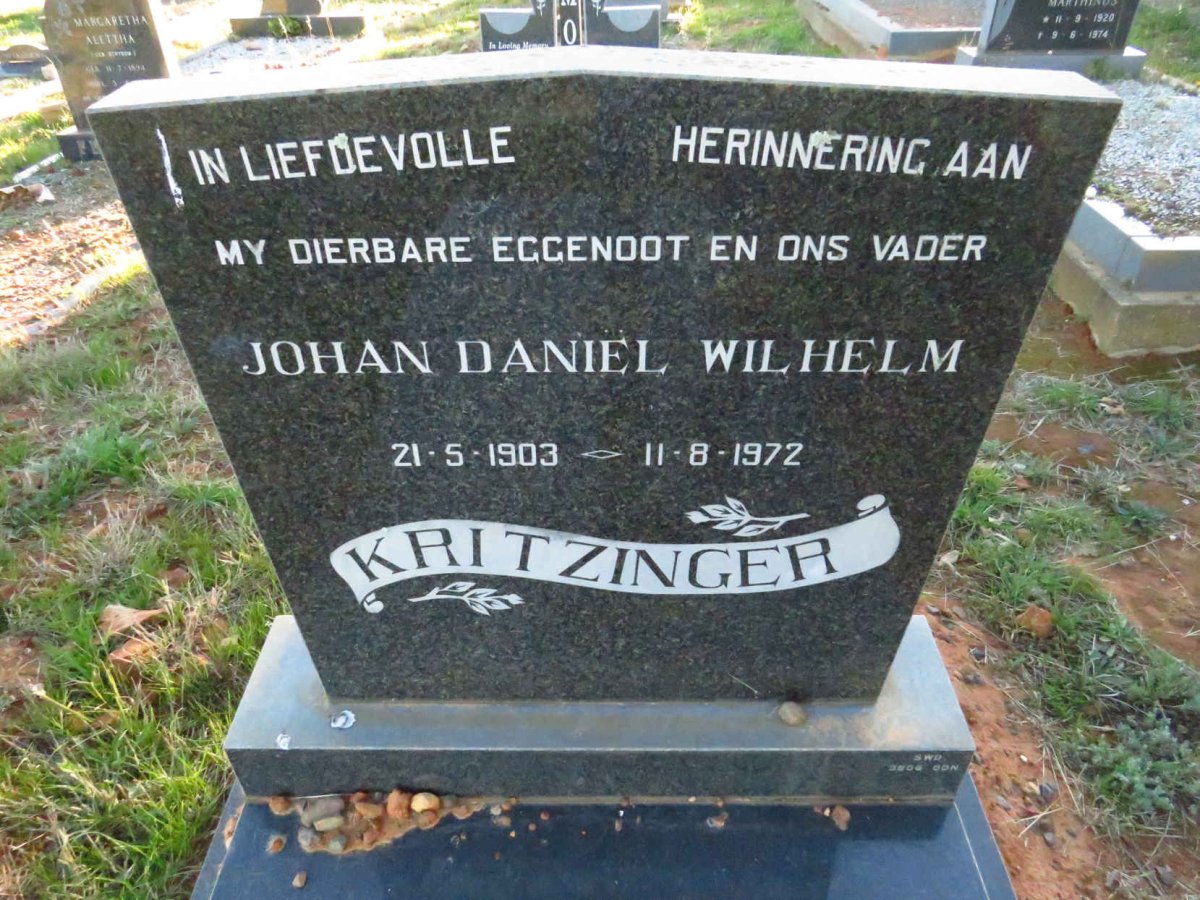KRITZINGER Johan Daniel Wilhelm 1903-1972