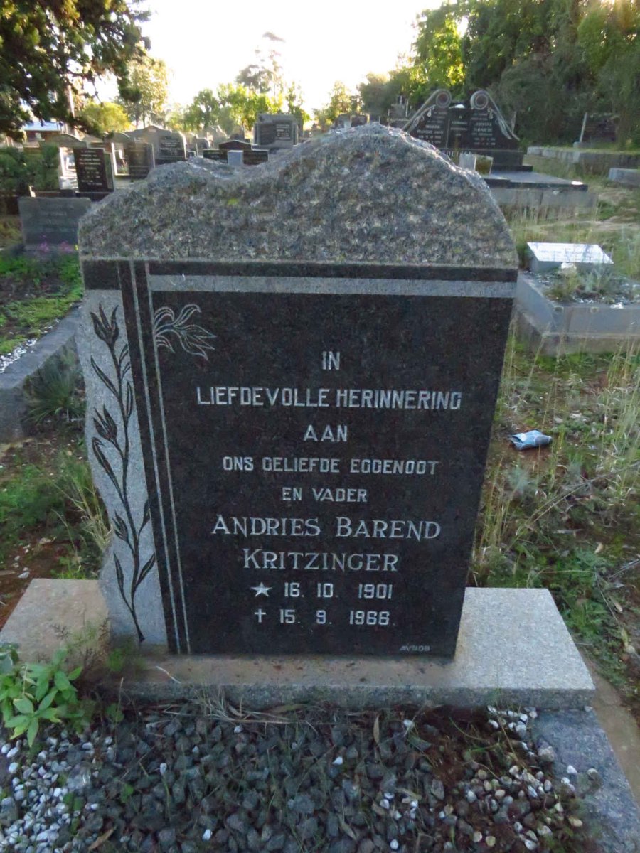 KRITZINGER Andries Barend 1901-1966