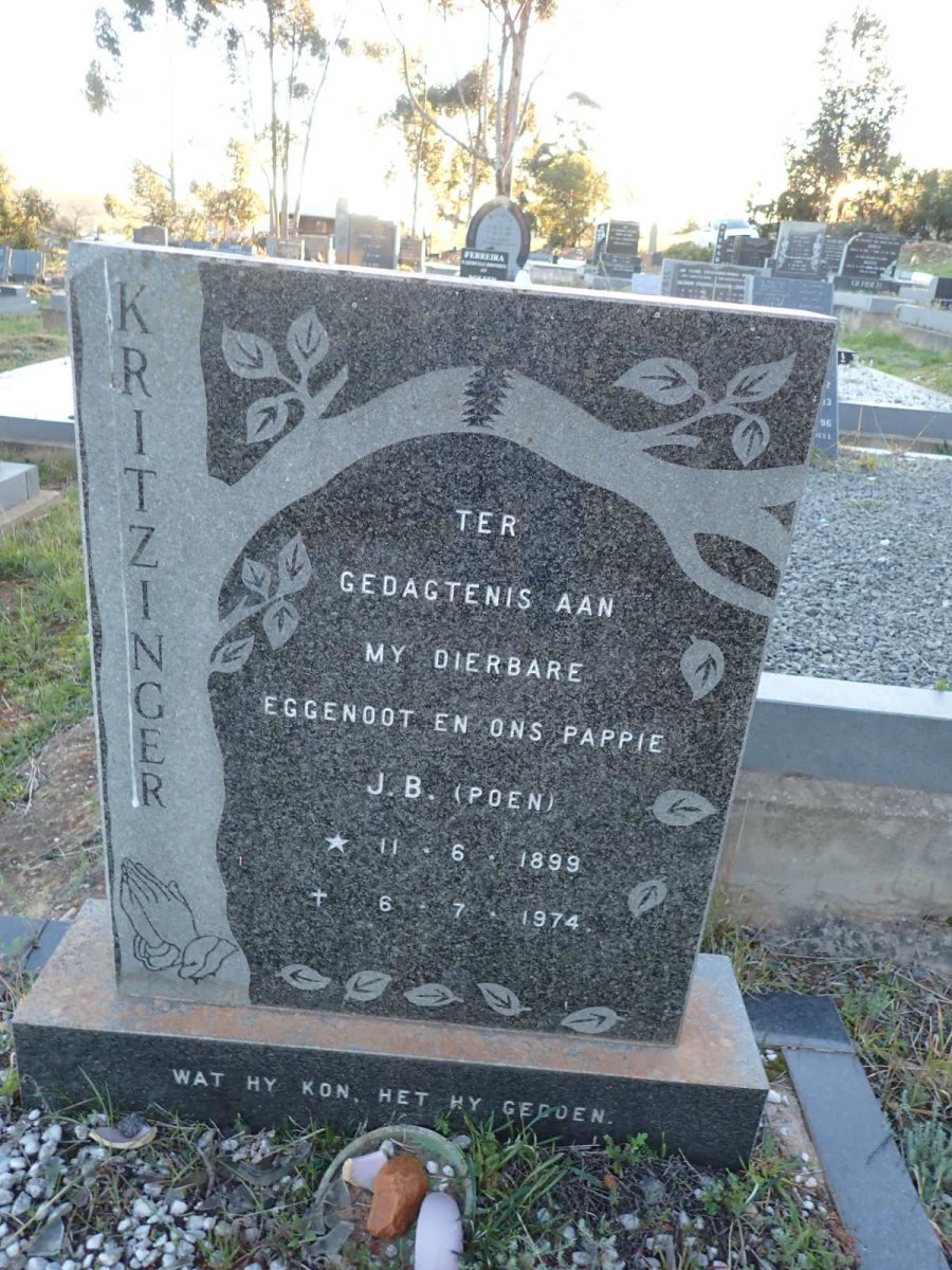 KRITZINGER J.B. 1899-1974