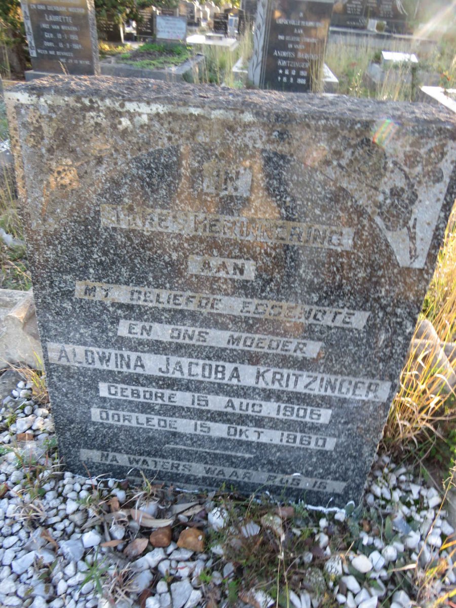 KRITZINGER Aldwina Jacoba 1906-1960