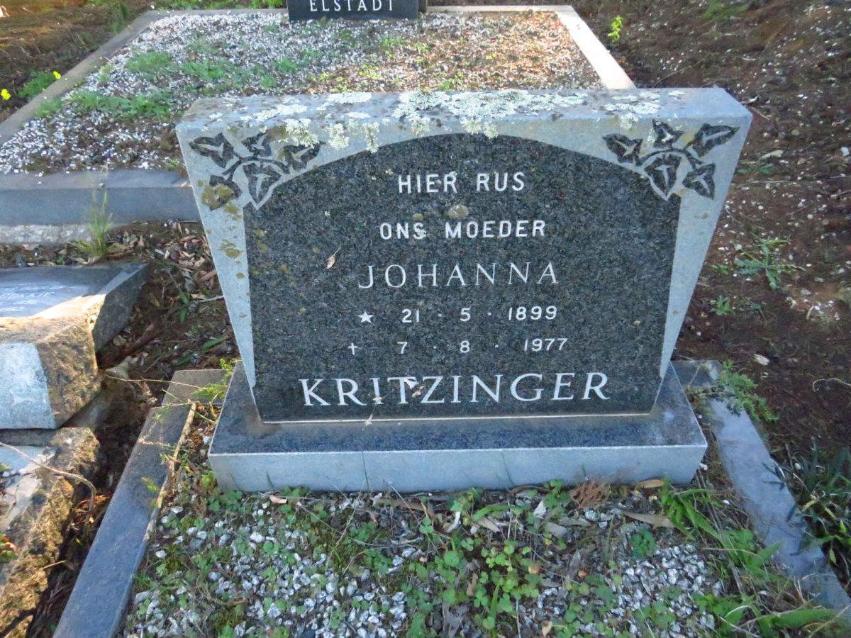 KRITZINGER Johanna 1899-1977