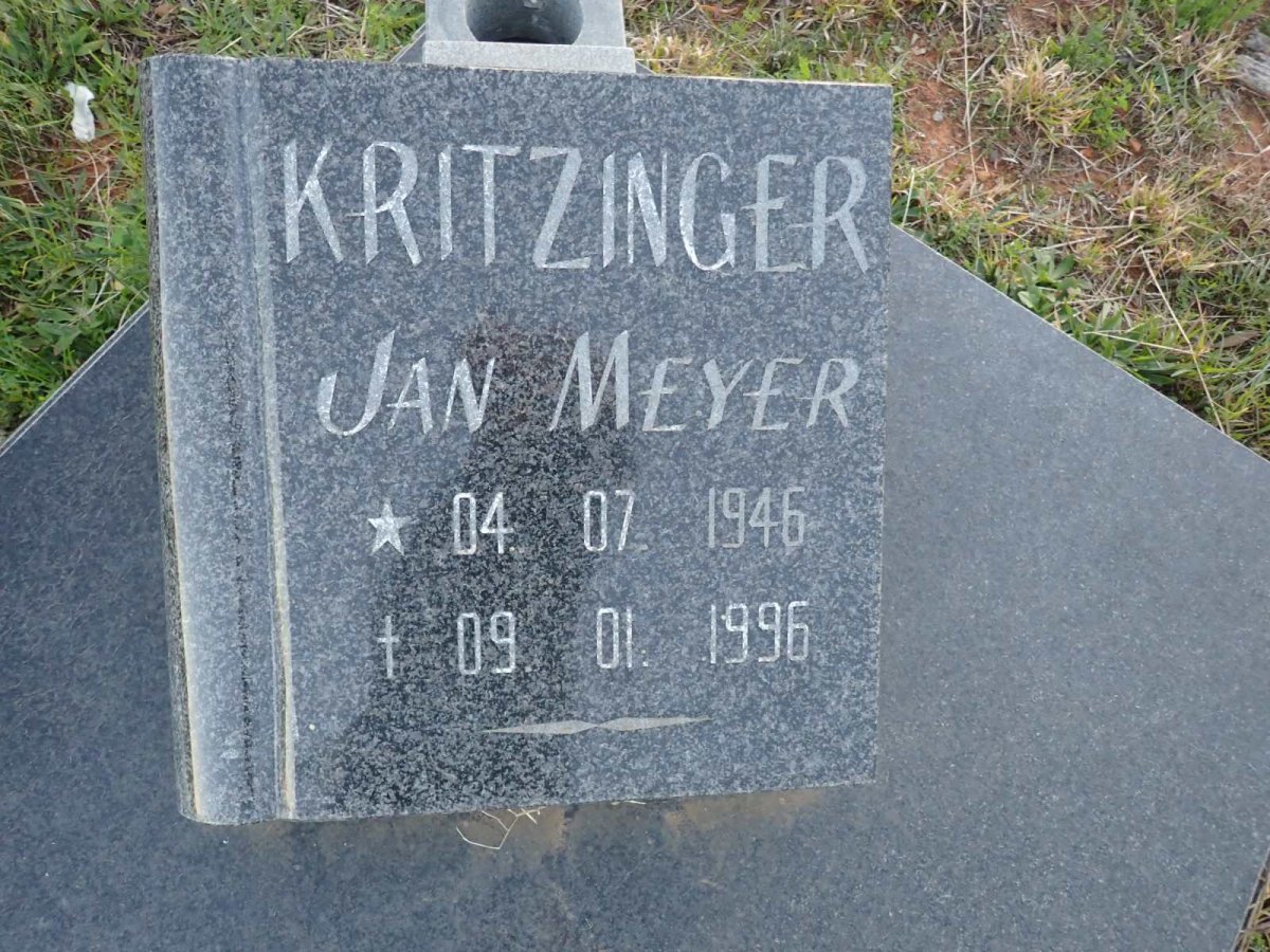 KRITZINGER Jan Meyer 1946-1996