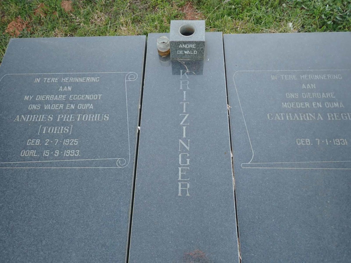 KRITZINGER Andries Pretorius 1925-1993 & Catharina Regina 1931-_1