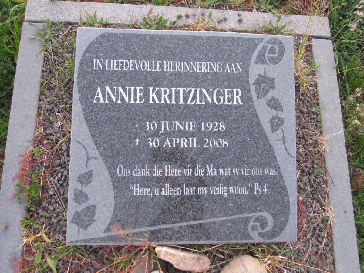 KRITZINGER Annie 1928-2008