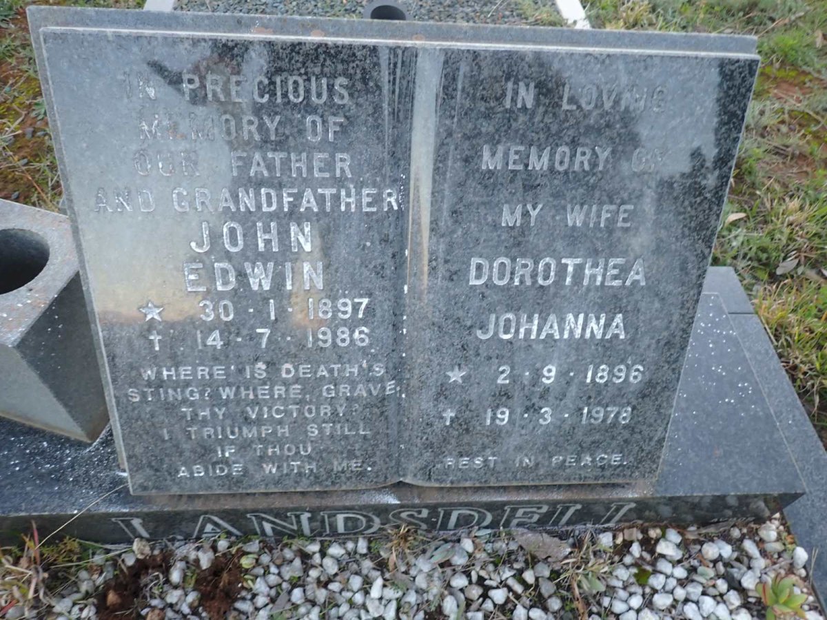 LANDSDELL John Edwin 1897-1986 & Dorothea Johanna 1896-1978