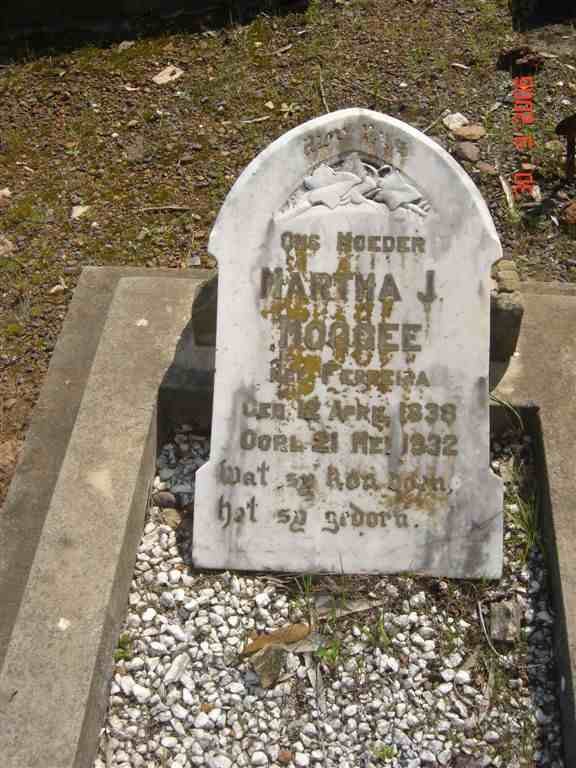 MOGGEE Martha J. nee  FERREIRA 1838-1932