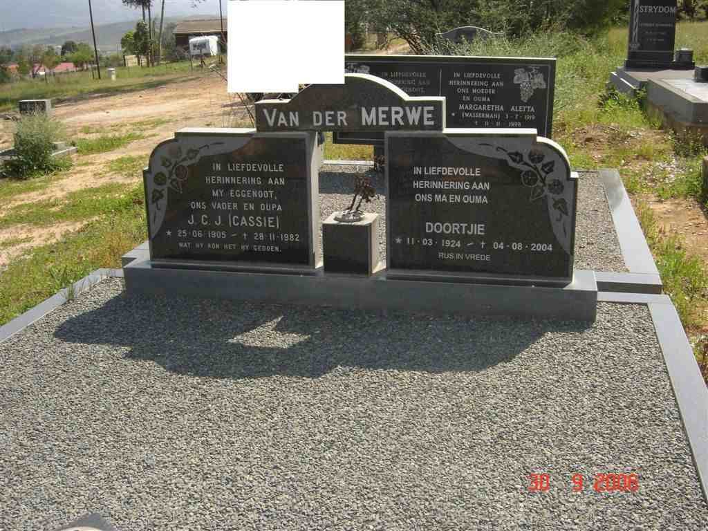 MERWE J.C.J., van der 1905-1982 &amp; Doortjie 1924-2004