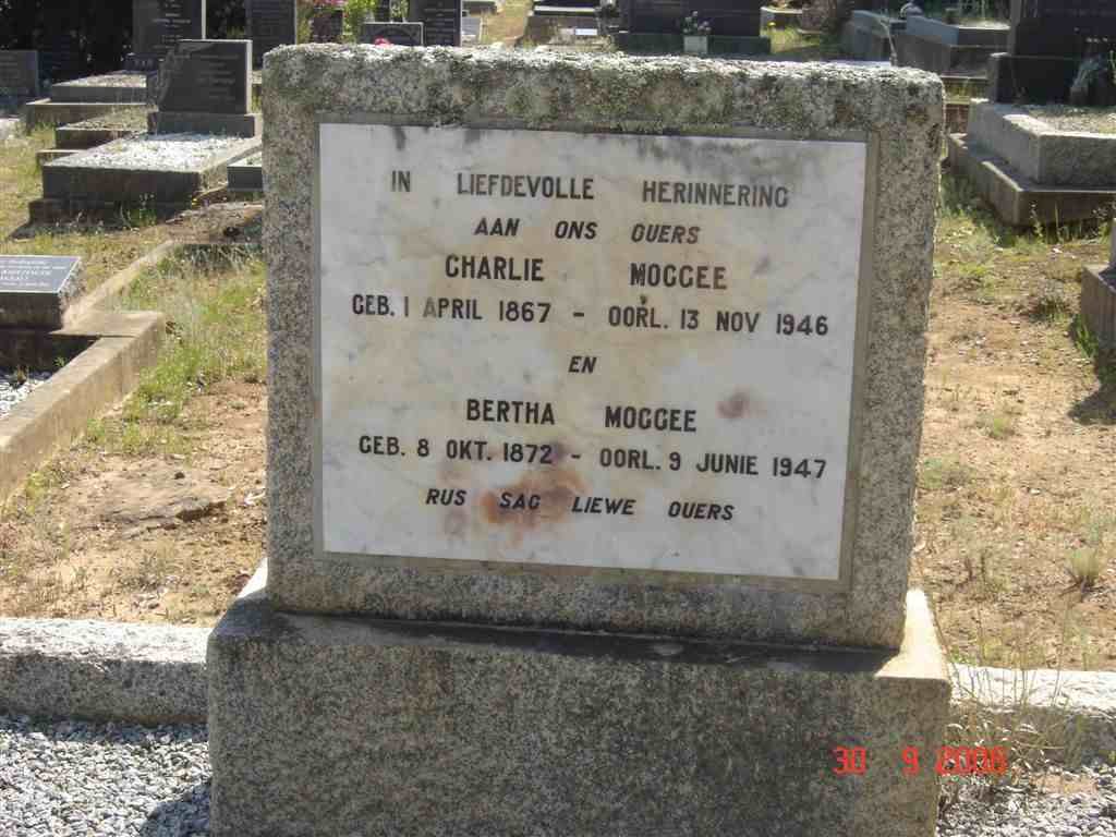 MOGGEE Charlie 1867-1946 &amp; Bertha 1872-1947