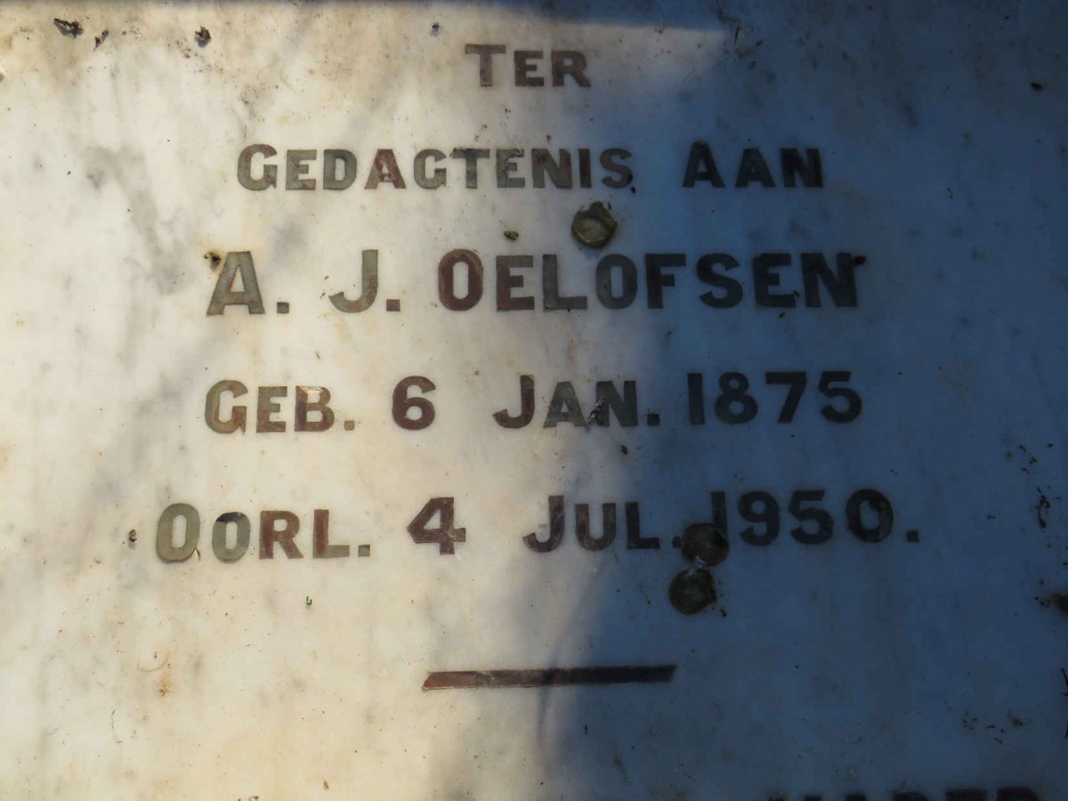 OELOFSEN A.J. 1875-1950