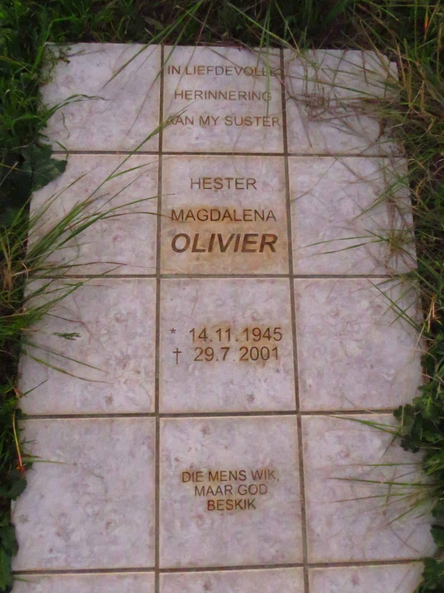 OLIVIER Hester Magdalena 1945-2001
