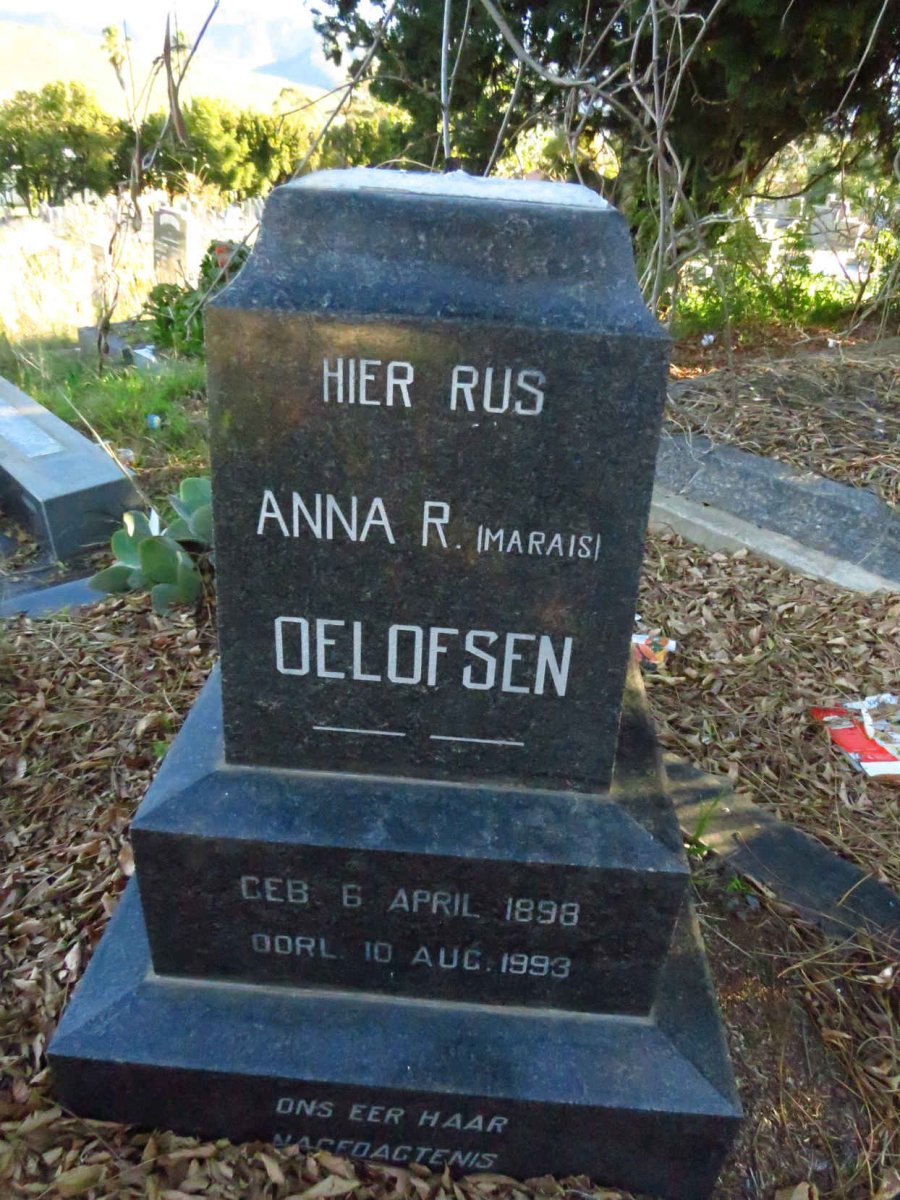 OELOFSEN Anna R. nee MARAIS 1898-1993