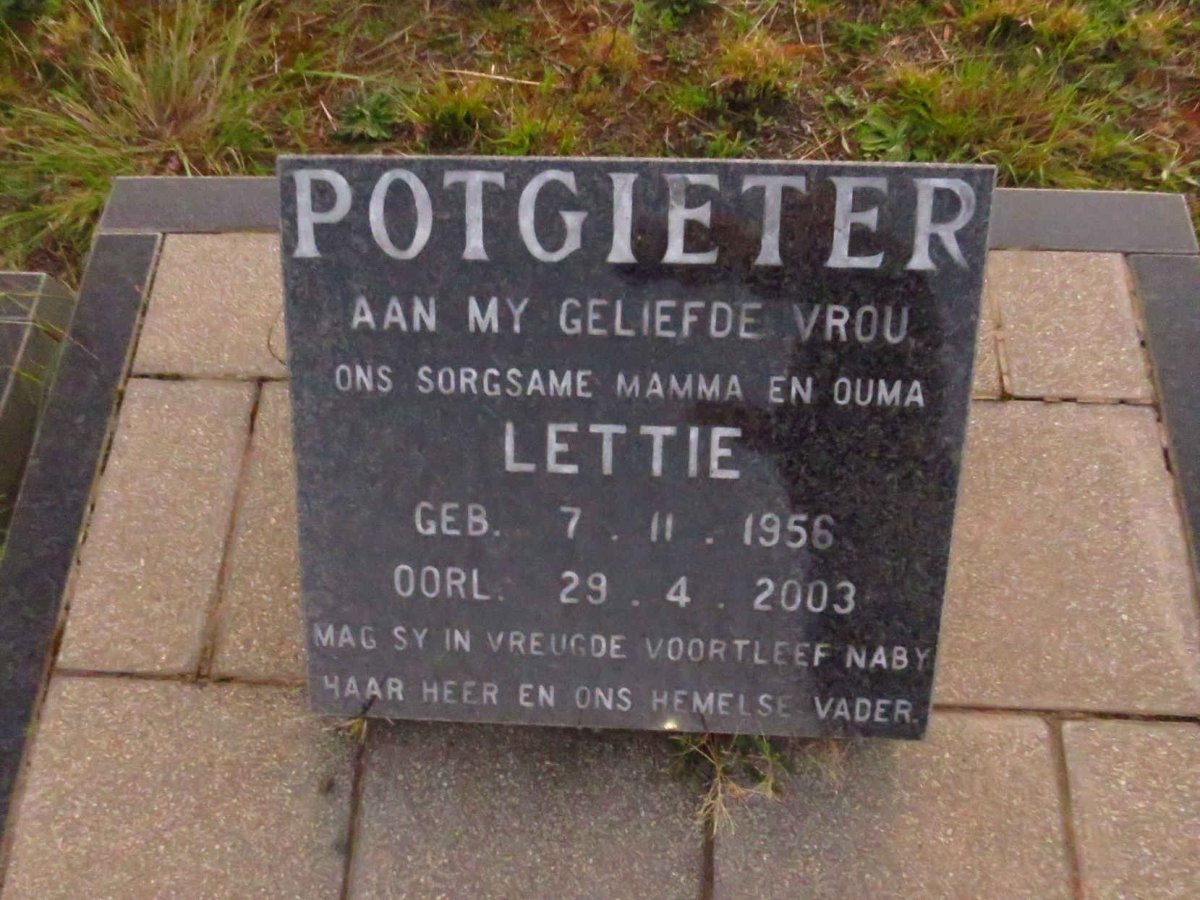 POTGIETER Lettie 1956-2003