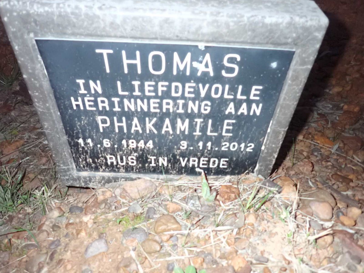 PHAKAMILE Thomas 1944-2012