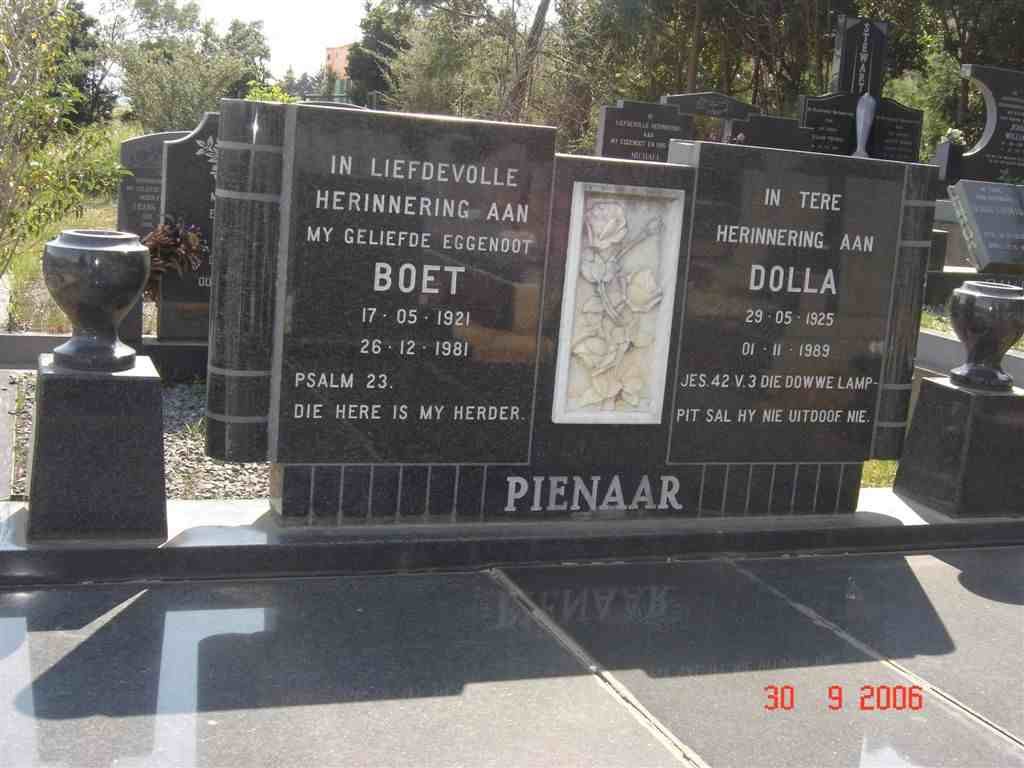 PIENAAR Boet 1921-1981 &amp; Dolla 1925-1989