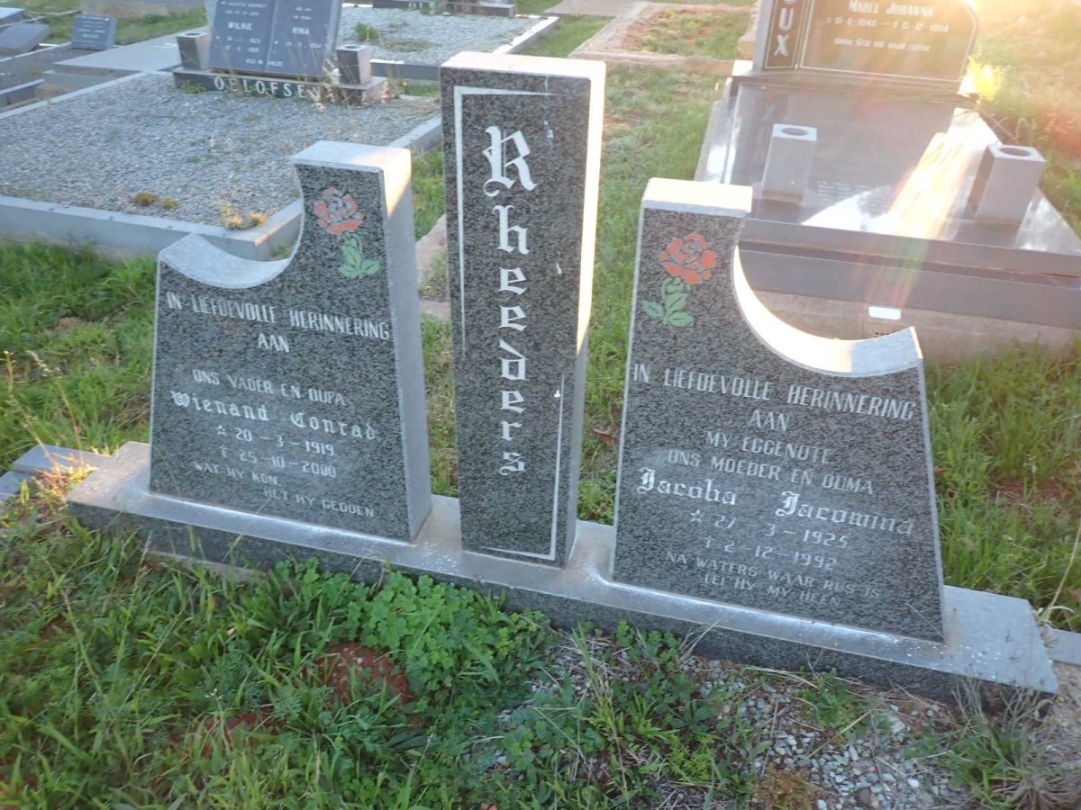 RHEEDERS Wienand Conrad 1919-2000 & Jacoba Jacomina 1925-1992