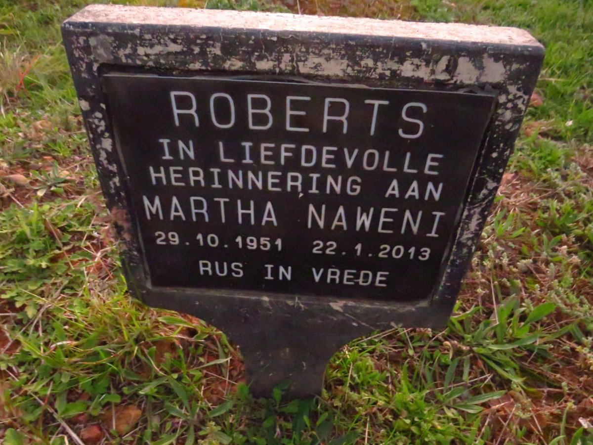 ROBERTS Martha Naweni 1951-2013