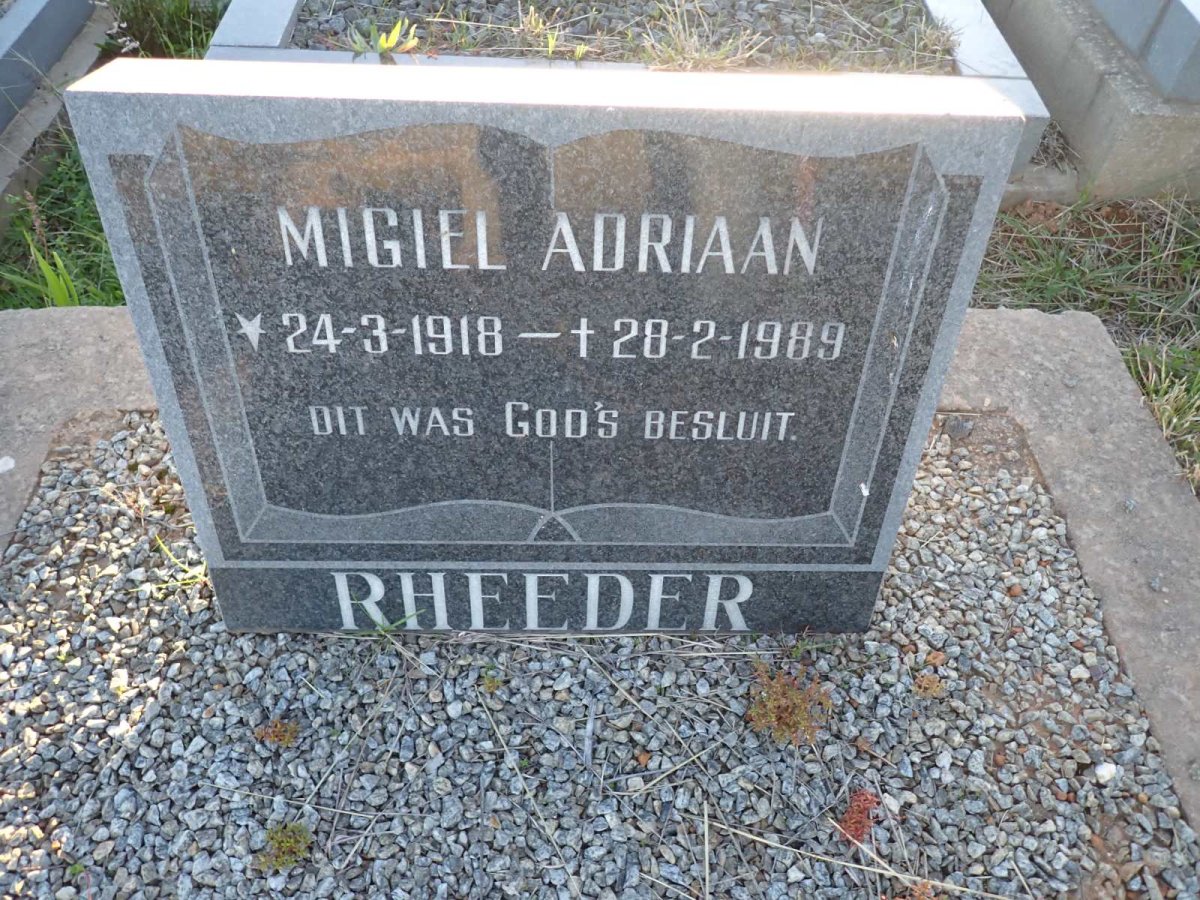 RHEEDER Migiel Adriaan 1918-1989