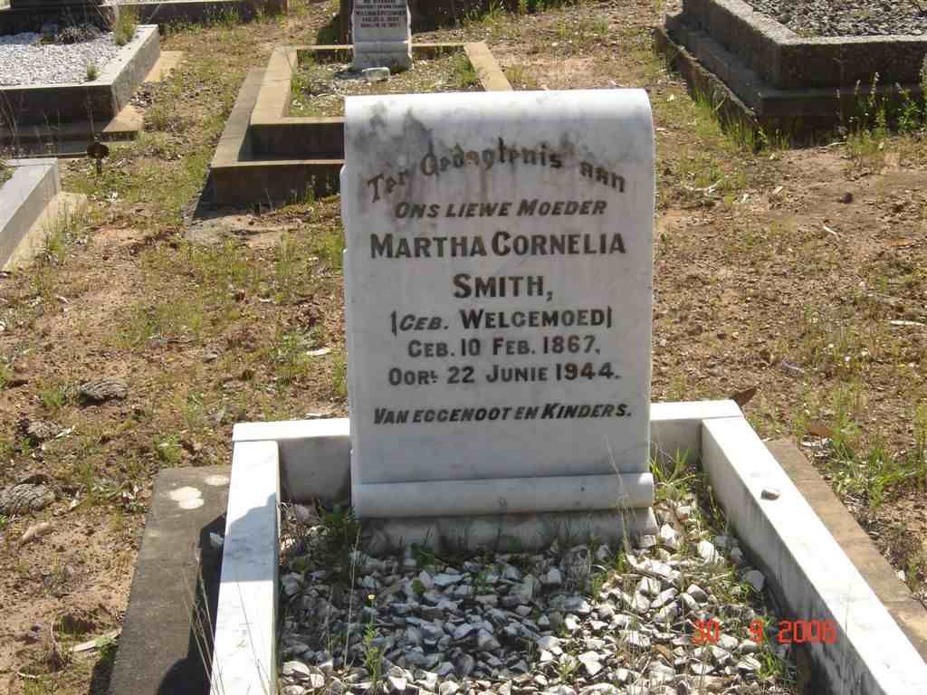 SMITH Martha Cornelia nee WELGEMOED 1867-1944