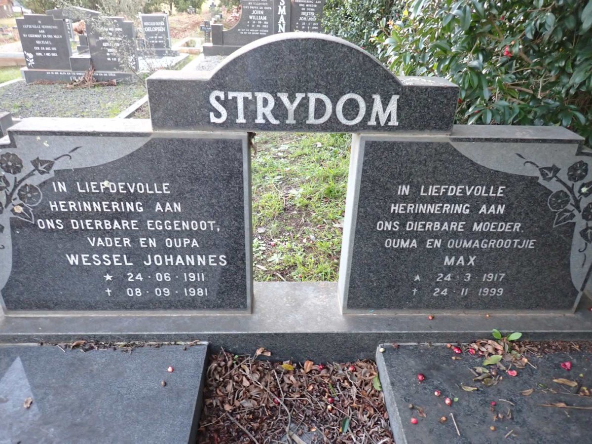 STRYDOM Wessel Johannes 1911-1981 & Max 1917-1999