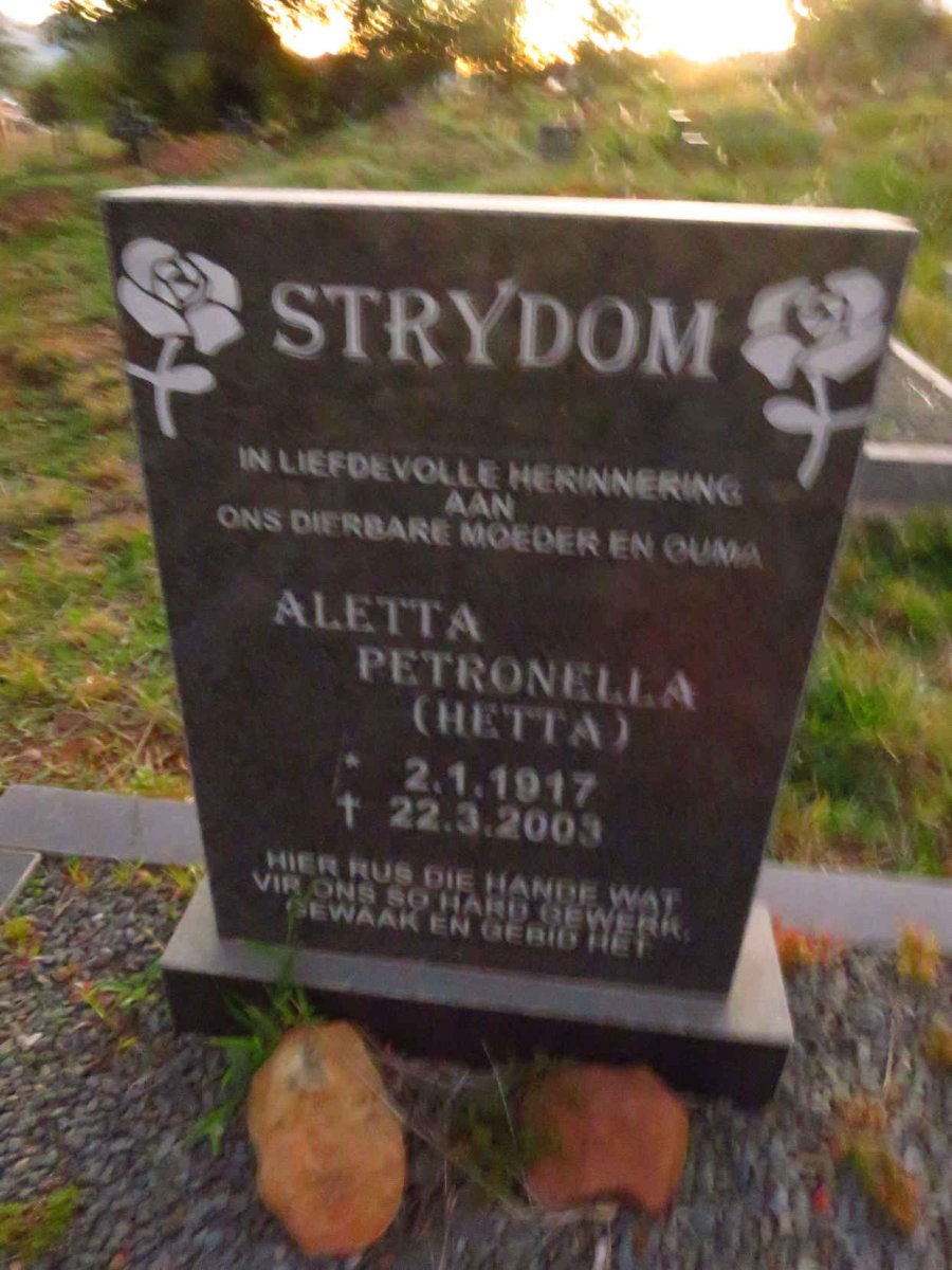 STRYDOM Aletta Petronella 1917-2013