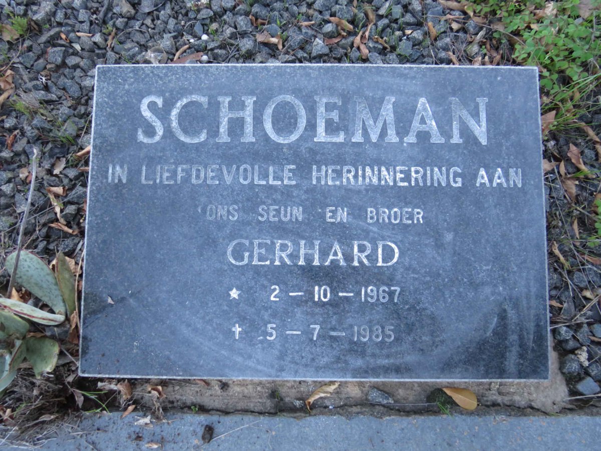 SCHOEMAN Gerhard 1967-1985