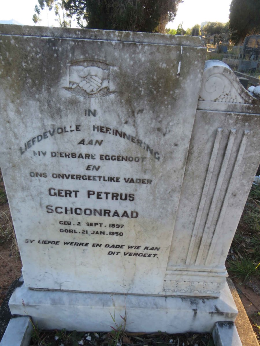 SCHOONRAAD Gert Petrus 1897-1950