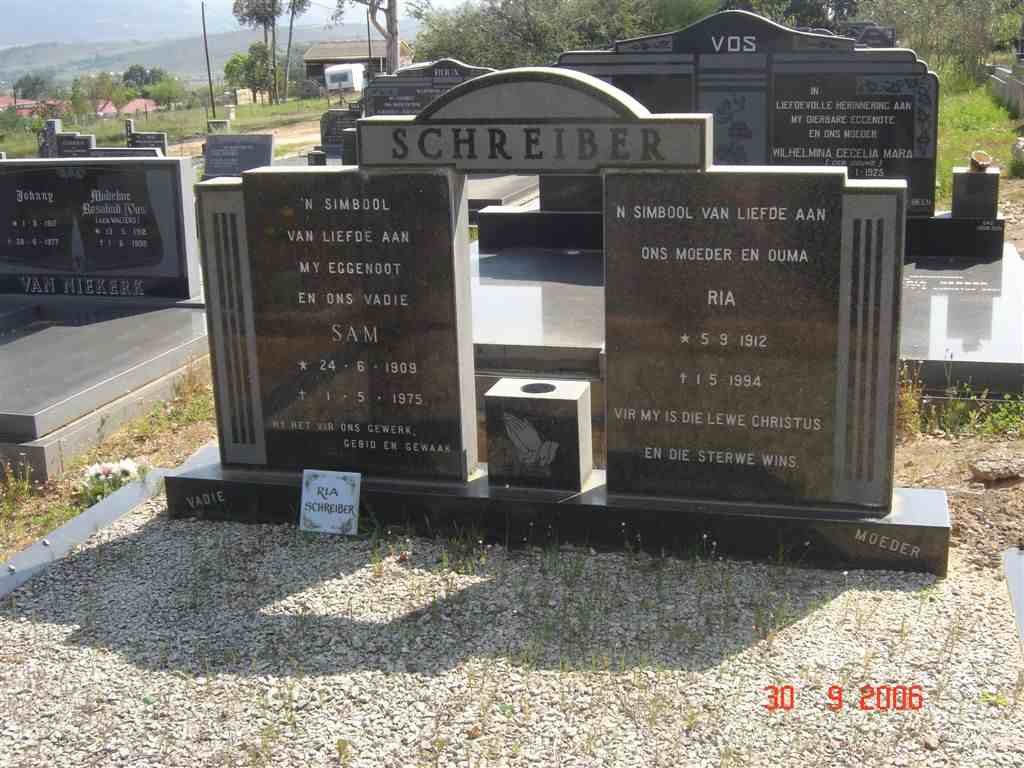 SCHREIBER Sam 1909-1975 &amp; Ria 1912-1994