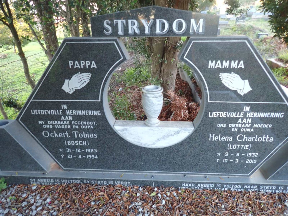 STRYDOM Ockert Tobias 1923-1994 & Helena Charlotta 1932-2015 