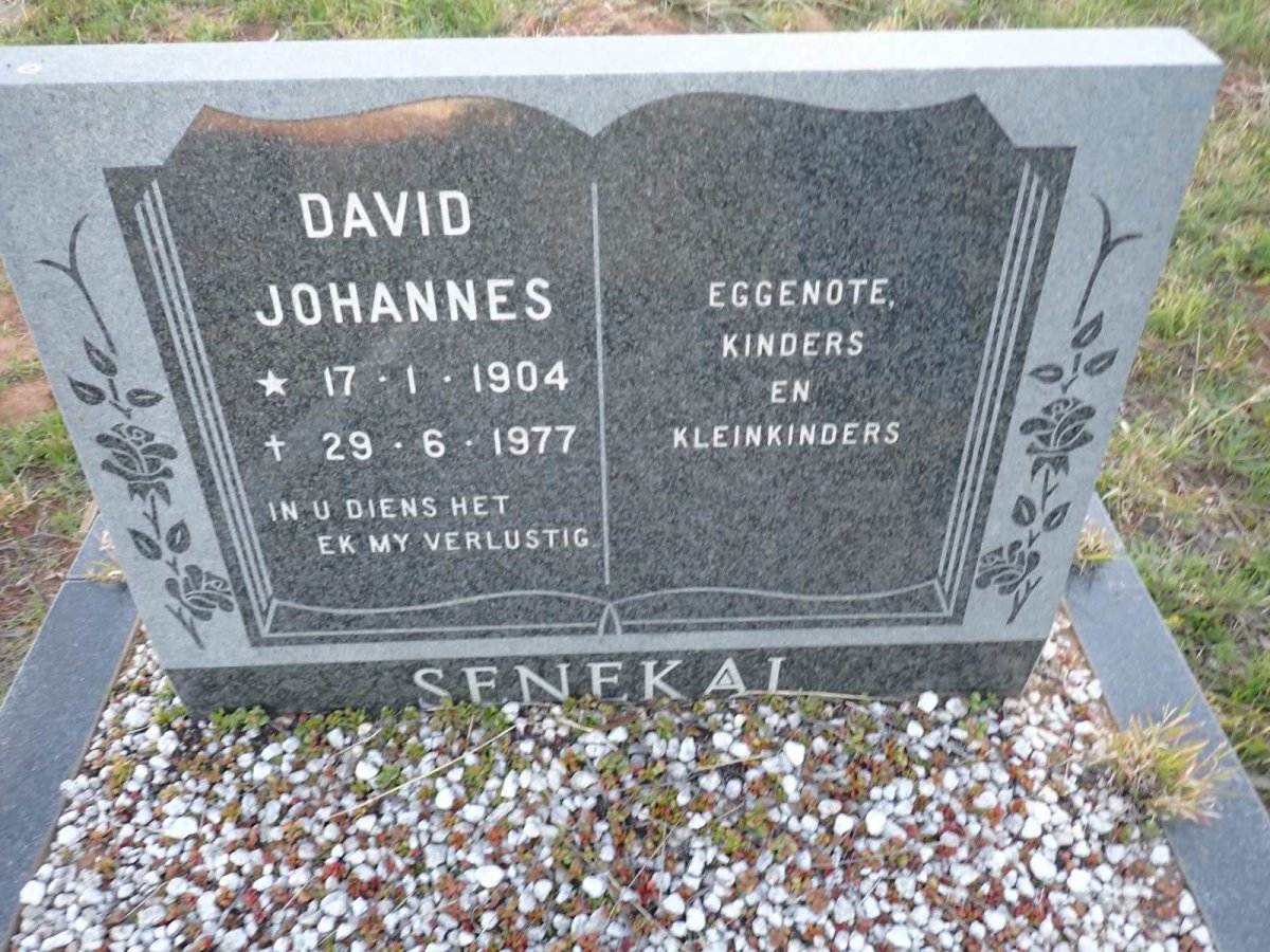 SENEKAL David Johannes 1904-1977