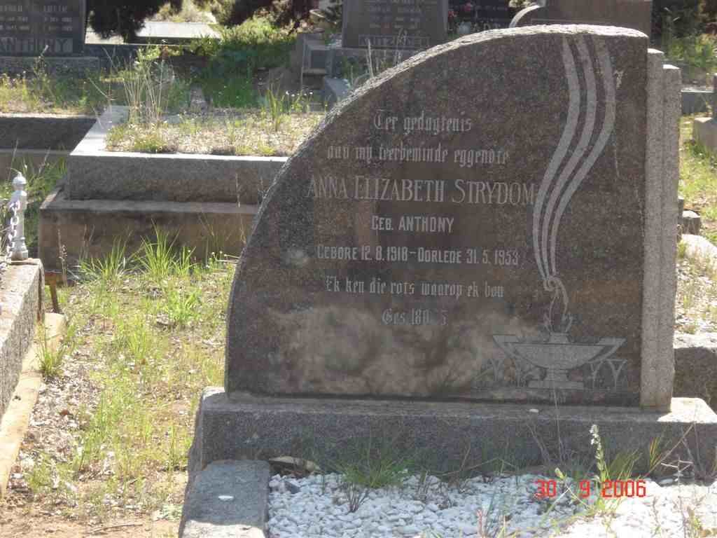 STRYDOM Anna Elizabeth nee  ANTHONY 1918-1953