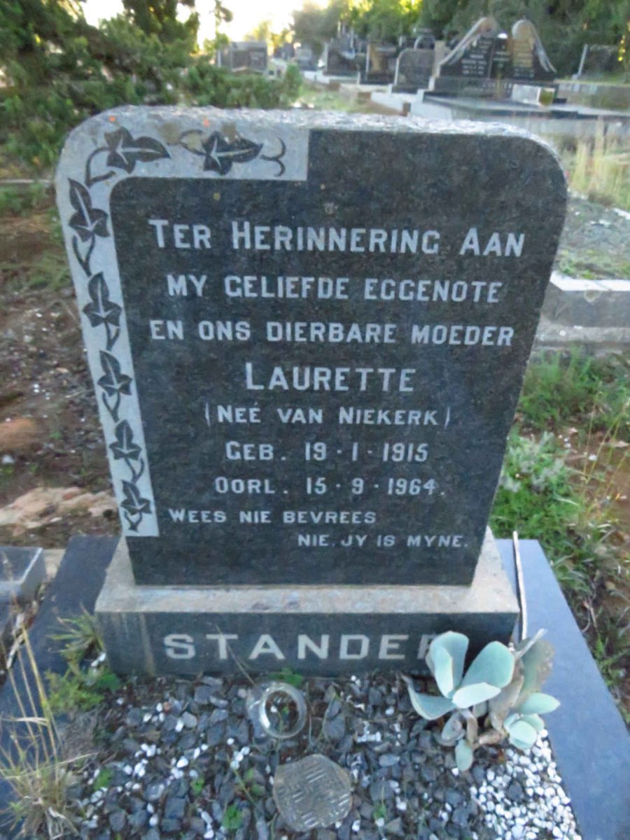 STANDER Laurette nee VAN NIEKERK 1915-1964