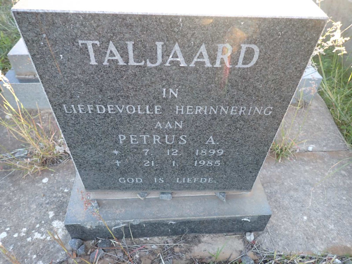 TALJAARD Petrus A. 1899-1985